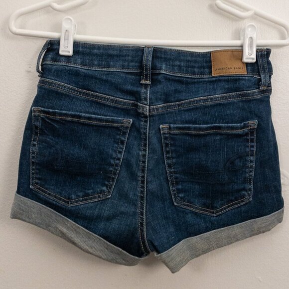 AE Next Level High-Waisted Cuffed Denim Shorts – Size XS/S - Picture 2 of 2